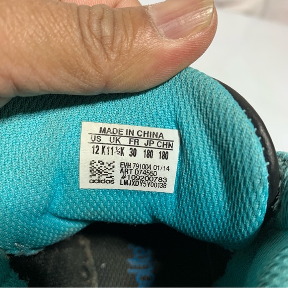 Adidas High Court Hi shoes black /blue size 12K - Picture 5 of 14